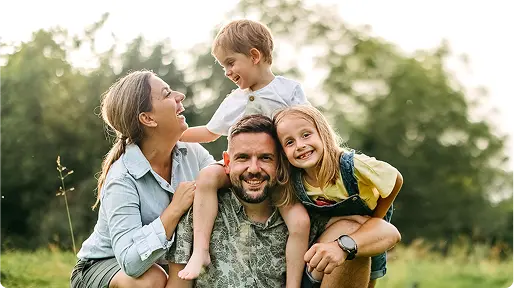Family enjoying nature together